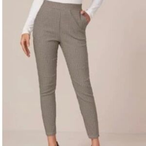 SHEIN Wide Waistband Slant Pocket Plaid Pants
